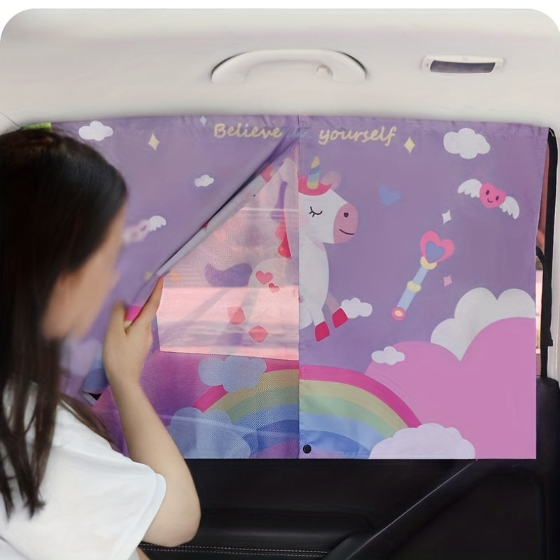 Baby Car Window Sun Shade Double Layer Magnetic, Full Blackout, UV Protection