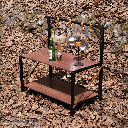 1pc L-shaped Foldable Storage Rack for Outdoor Camping Hiking