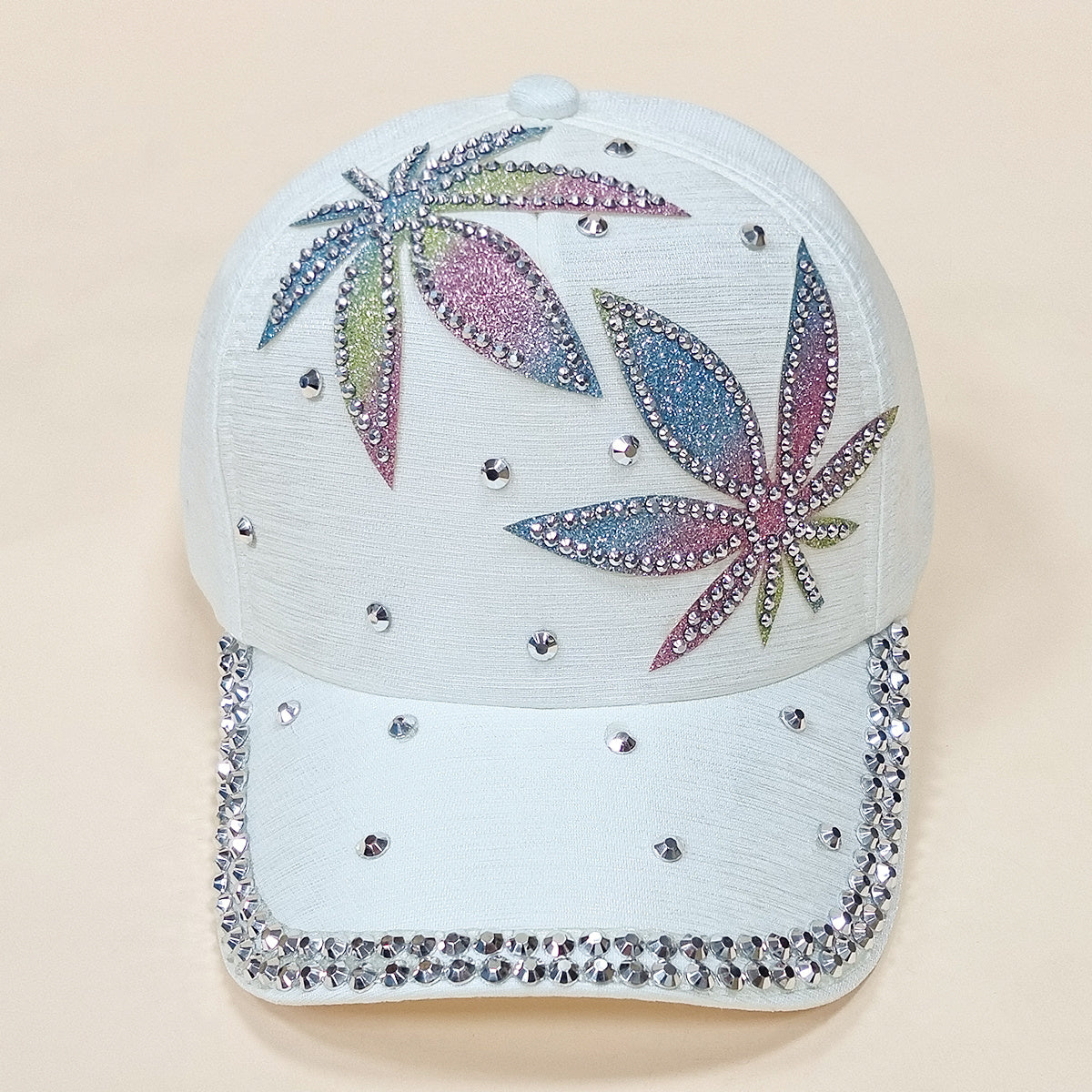 Colorful Leaf Baseball Cap Adjustable Sports Hat Women Breathable Dad Hats