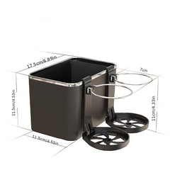 Car Mounted Storage Box Organizer with Cup Holder Armrest Shelf