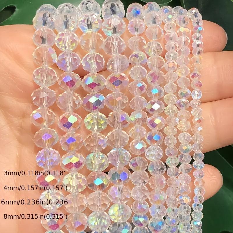 120pcs Clear Faceted Crystal Glass Beads for DIY Jewelry Making