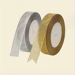 Gold & Silver Gift Wrapping Ribbon Holiday Decor Christmas Tree Ornament Bou
