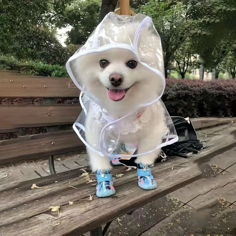 Clear Hooded Pet Plastic Raincoat Poncho for Toy Small Dogs Cat Clothes