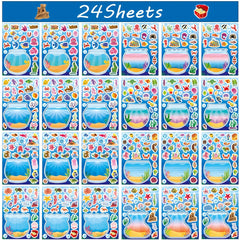 Summer Ocean Animals Aquarium Stickers - 24 Sheets