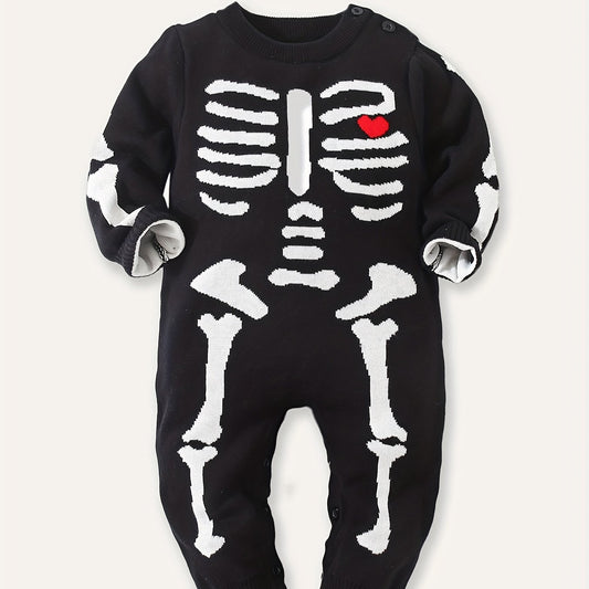 Skull Graphic Baby Jumpsuit Halloween Sweater Cosplay