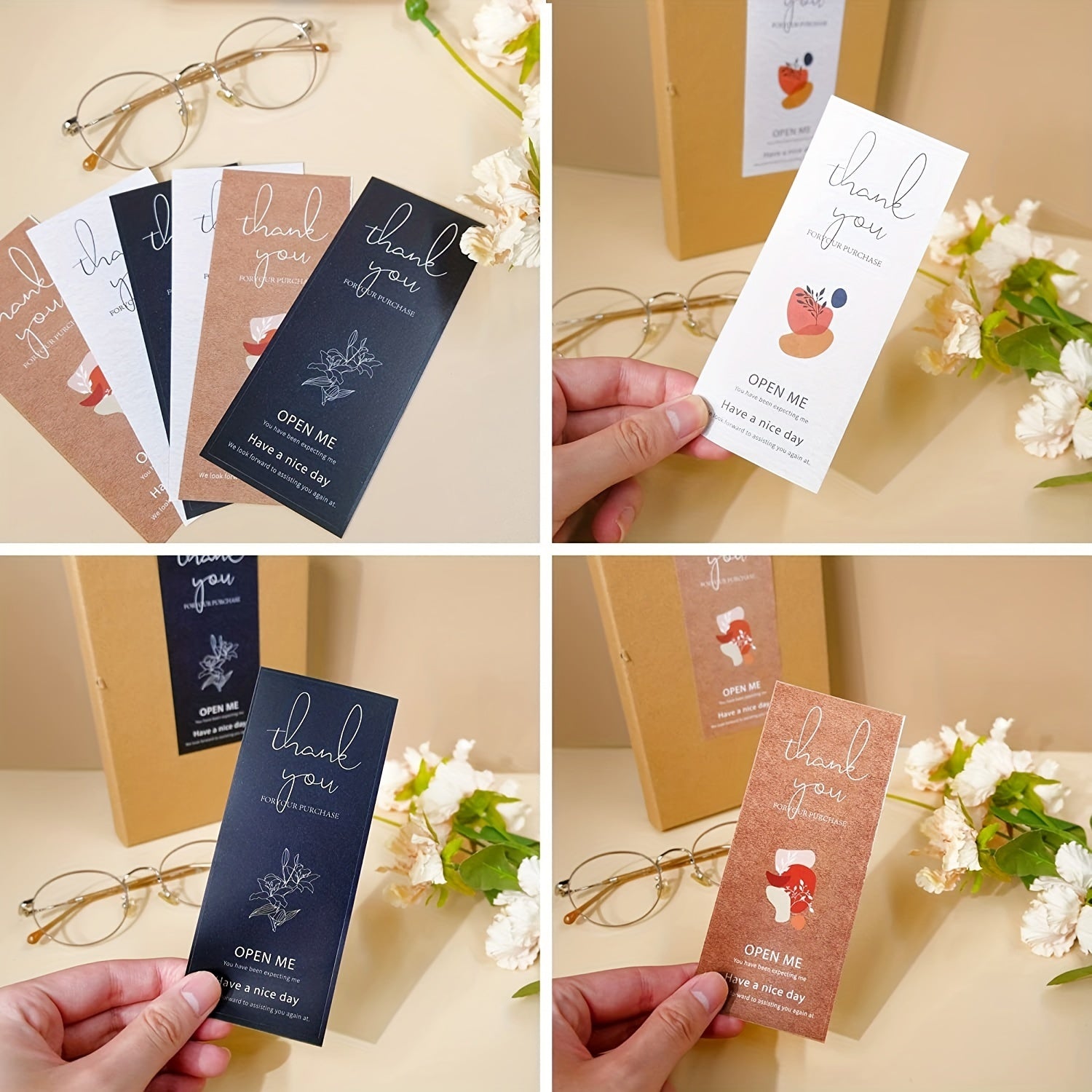 50 Stickers Pack & Thank You Stickers for Sealing & Waterproof Label