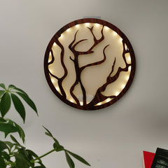 LED Light Wooden Hanging Wall Decoration Flower Series Night Light