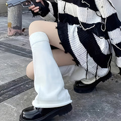 Knitted Leg Warmers Harajuku Knee High Socks Women's Stockings