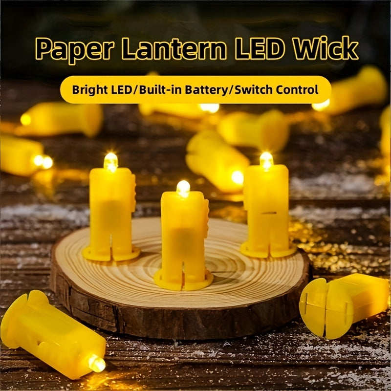 10 Pcs LED Lantern Wicks Balloons Party Lantern Wicks Flashing Light Bulb
