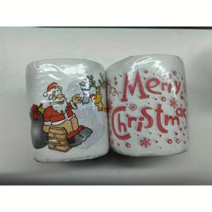 4pcs Christmas Print Roll Paper Decorations Merry Christmas Toilet Paper