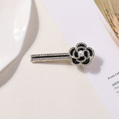 Camellia Decor Rhinestone Hair Clip for Women