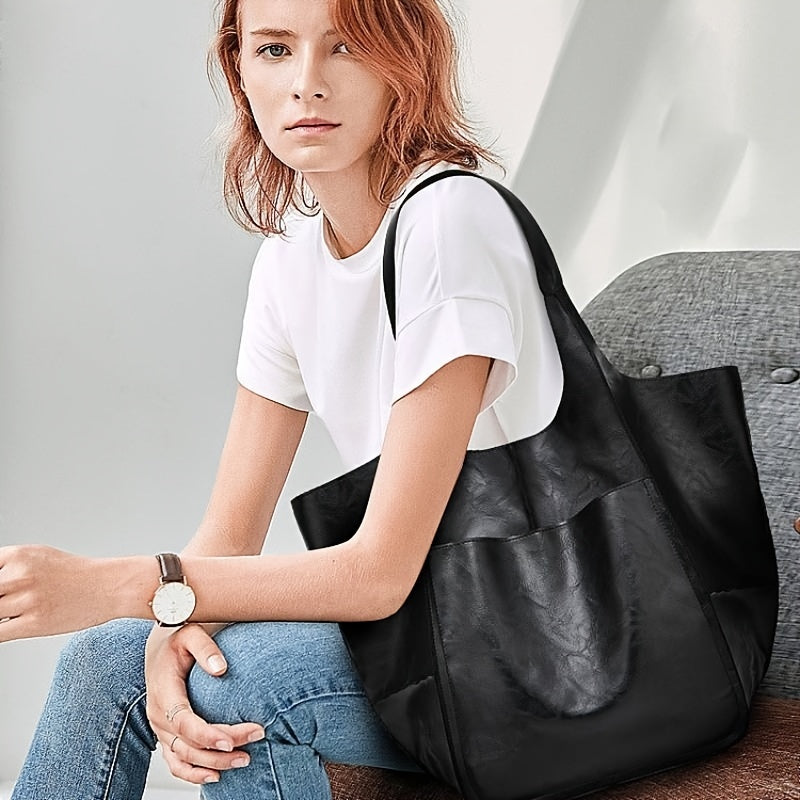 Classic Faux Leather Tote Bag for Women