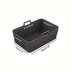 Rectangular Silicone Air Fryer Liner 21x14 Non Stick Dual Zone Baking Tray