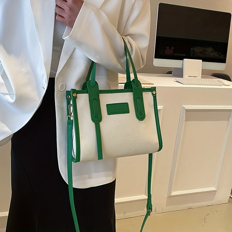 Large Canvas Crossbody Tote Bag for Work School