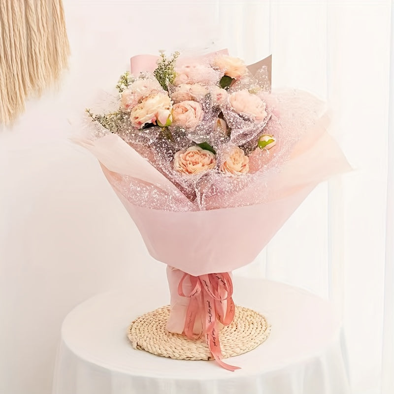 350cm Snow Dot Yarn Bouquet Packaging Gauze Curtain DIY Rose Wrap Tissue