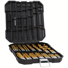 99pcs Titanium Coated Drill Bits Kit High Speed Steel Drill Bits Kit With Case