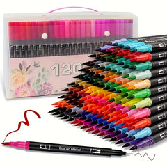 24 72 120 Dual Headed Watercolor Pens Set with Box