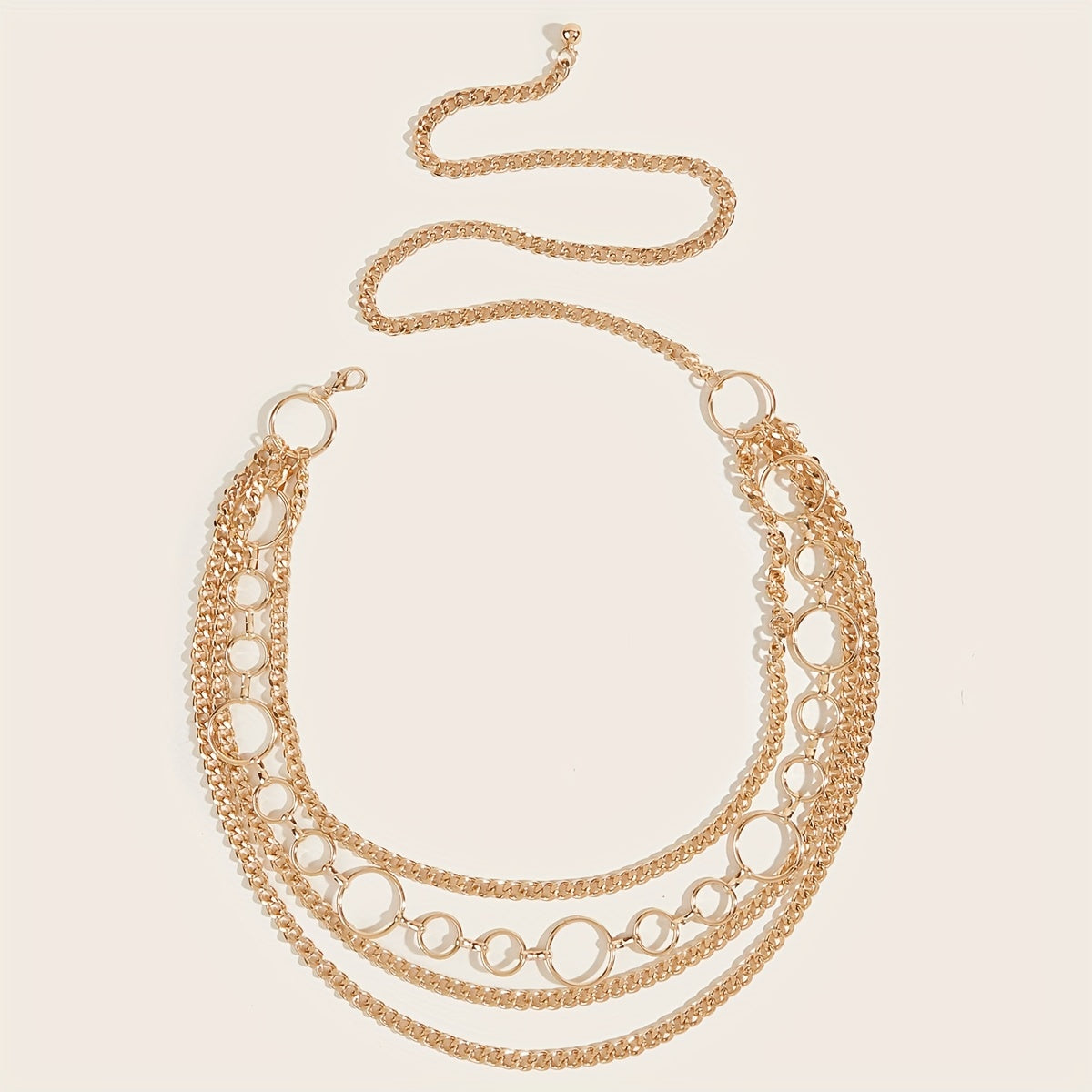 Layer Punk Waist Chain Sparkly Golden Belly Chain Hip Hop Decorative