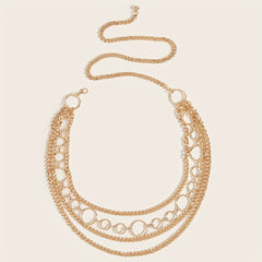 Layer Punk Waist Chain Sparkly Golden Belly Chain Hip Hop Decorative