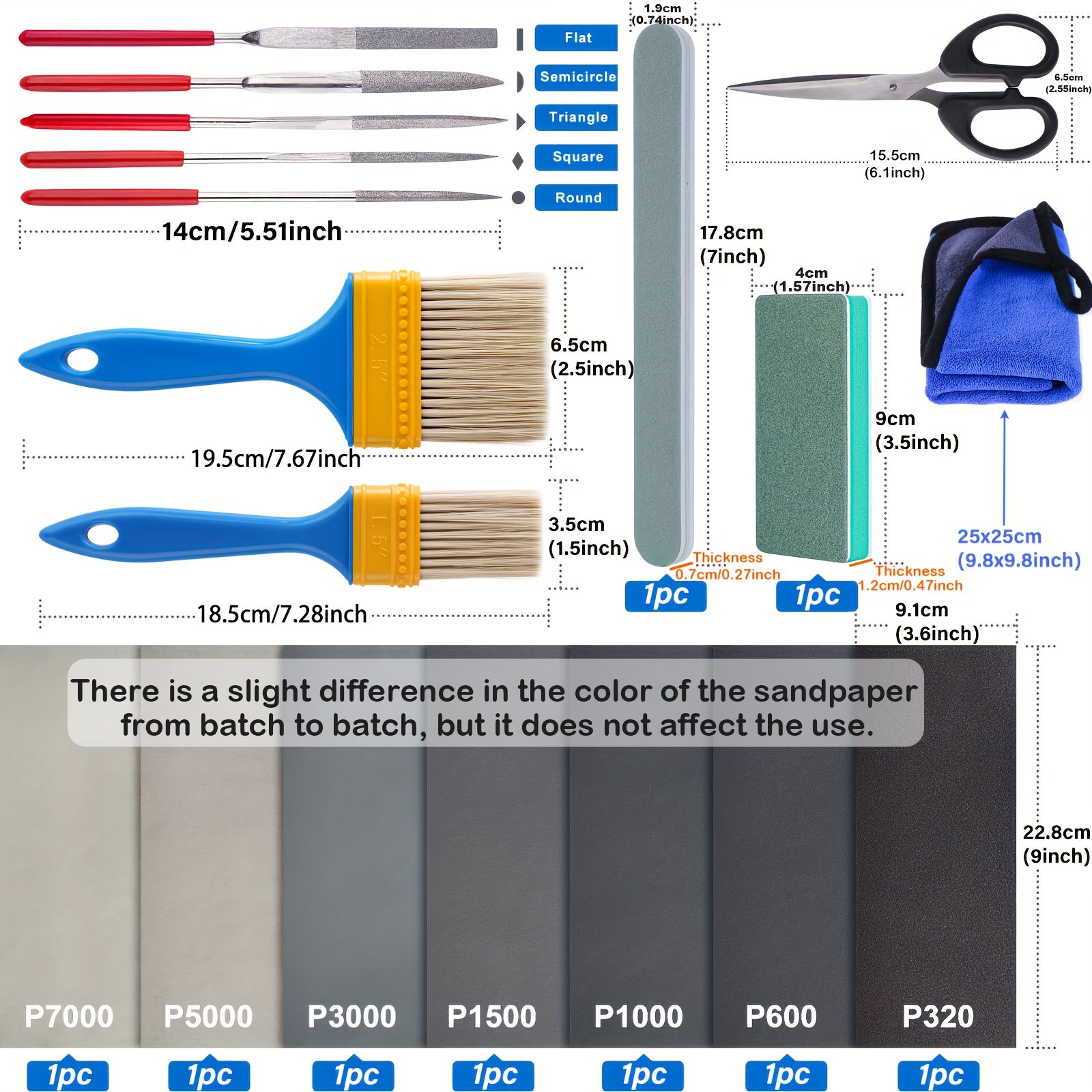 Resin Casting Polishing Kit Sandpaper File Polishing Tools Set
