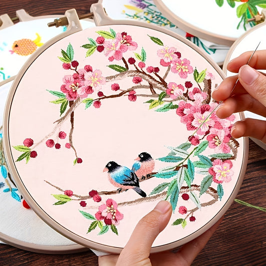 Birds Pattern Embroidery Starter Kit for Beginners