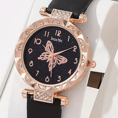 Butterfly Quartz Watch & Jewelry Set for Girls