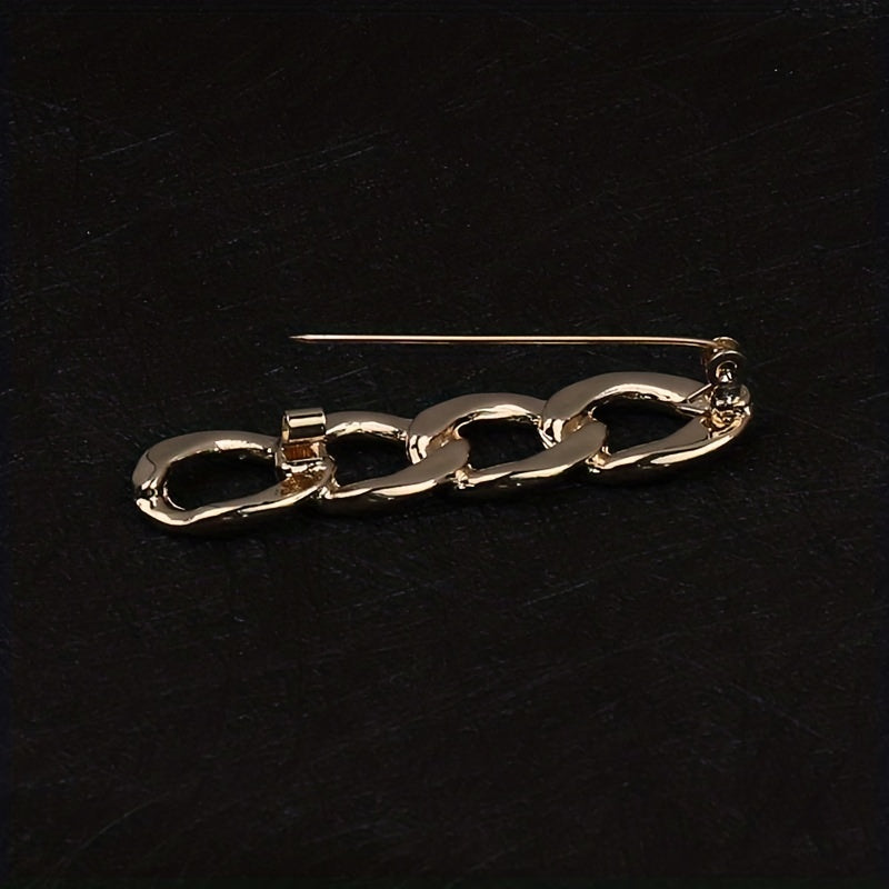 Minimalist Solid Safety Pin Brooch Alloy Buckle For Women Men