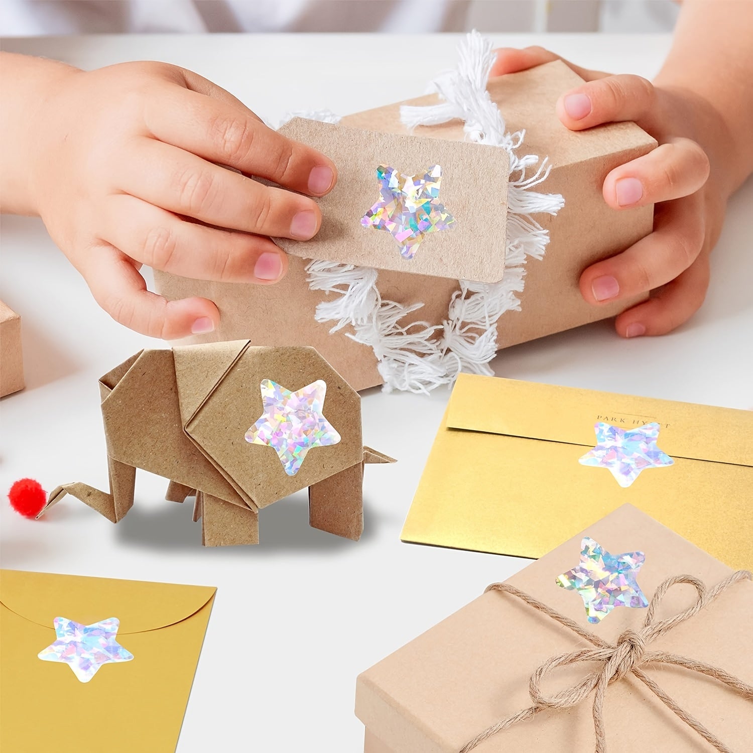 500 Holographic Star Stickers Self Adhesive Glitter Reward Labels