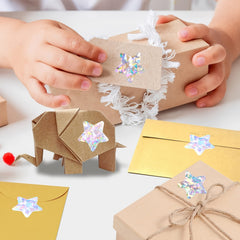 500 Holographic Star Stickers Self Adhesive Glitter Reward Labels