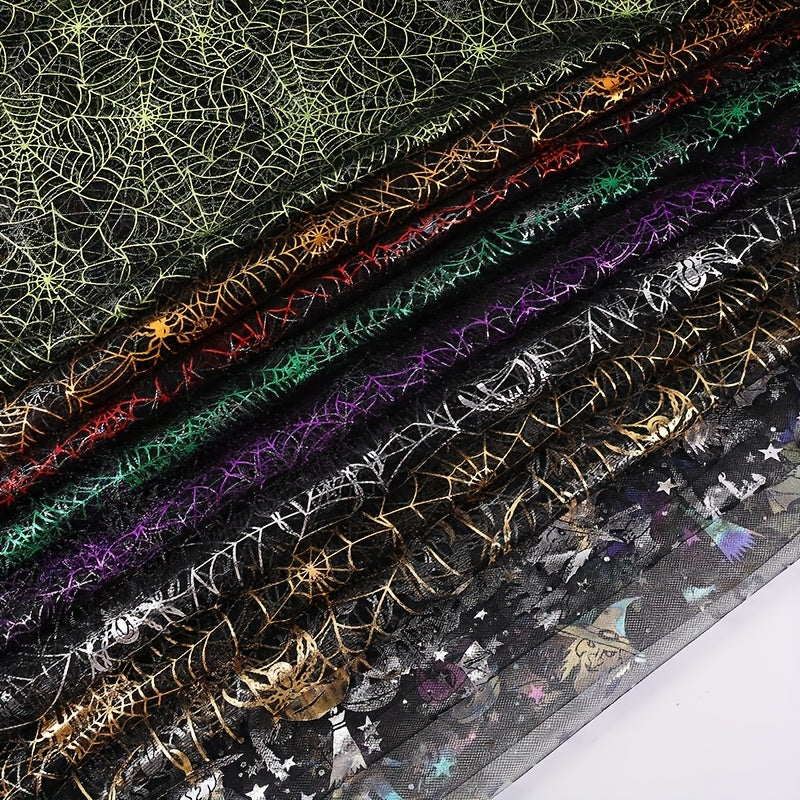 Halloween Red Spider Web Mesh Fabric for Decoration