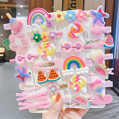 14pcs Girls Sweet Hair Clip Hair Accessories Set