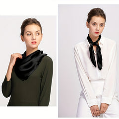 Satin Square Scarf Bandana Silk Neckerchief Women Head Wrap Hair Accessories