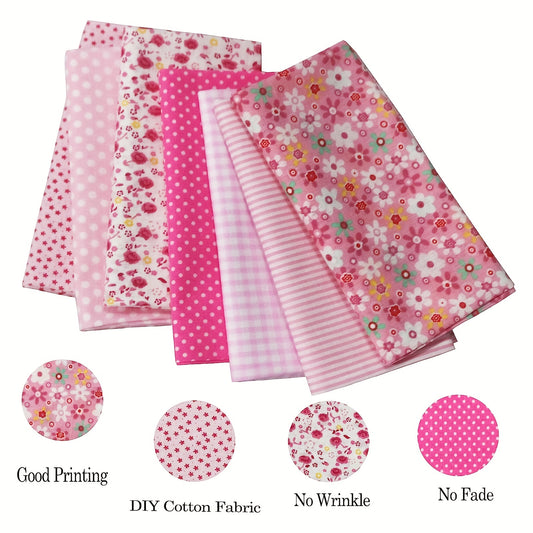 7pcs 24 89 24 Pink Quilting Cotton Fabric Squares Printed Craft Fabric