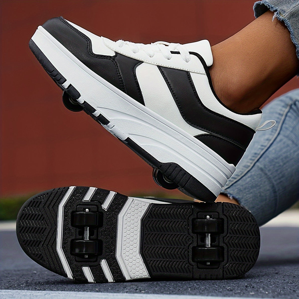 Girl's Roller Shoes Lace Up Comfy Detachable Wheel Skate Sneakers