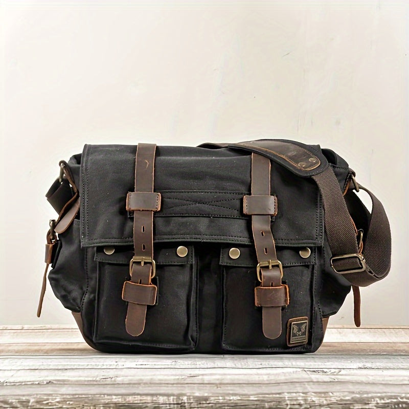 Vintage Canvas Messenger Bag Large Capacity Shoulder Bag
