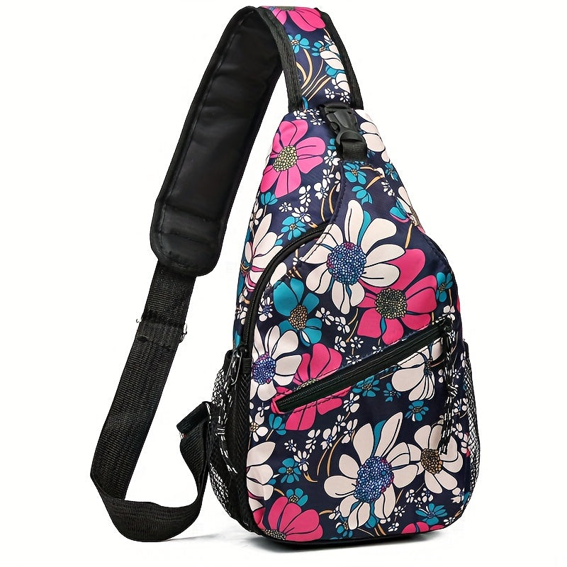 Floral Crossbody Sling Backpack Women Nylon Chest Bag