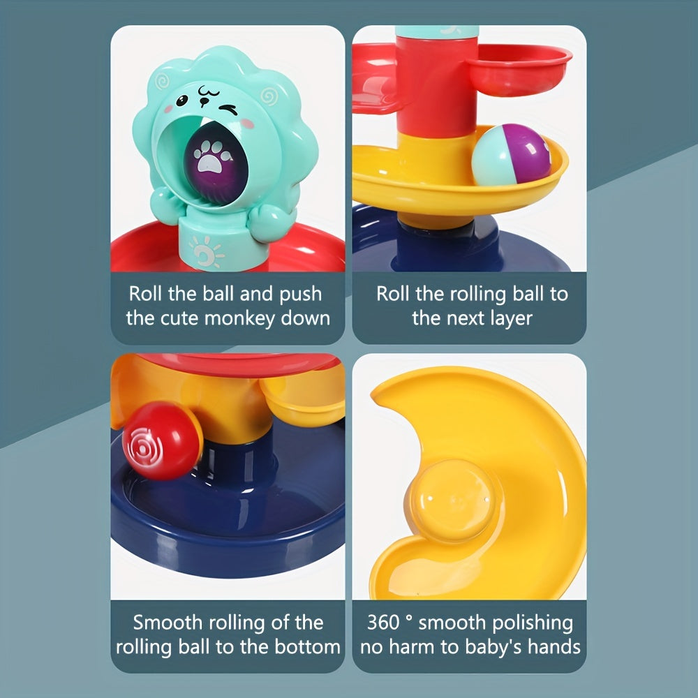 Colorful Spiral Rolling Ball Tower for Kids Early Learning