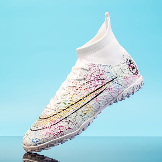 Boy's High Top Turf Football Boots TF Soccer Cleats