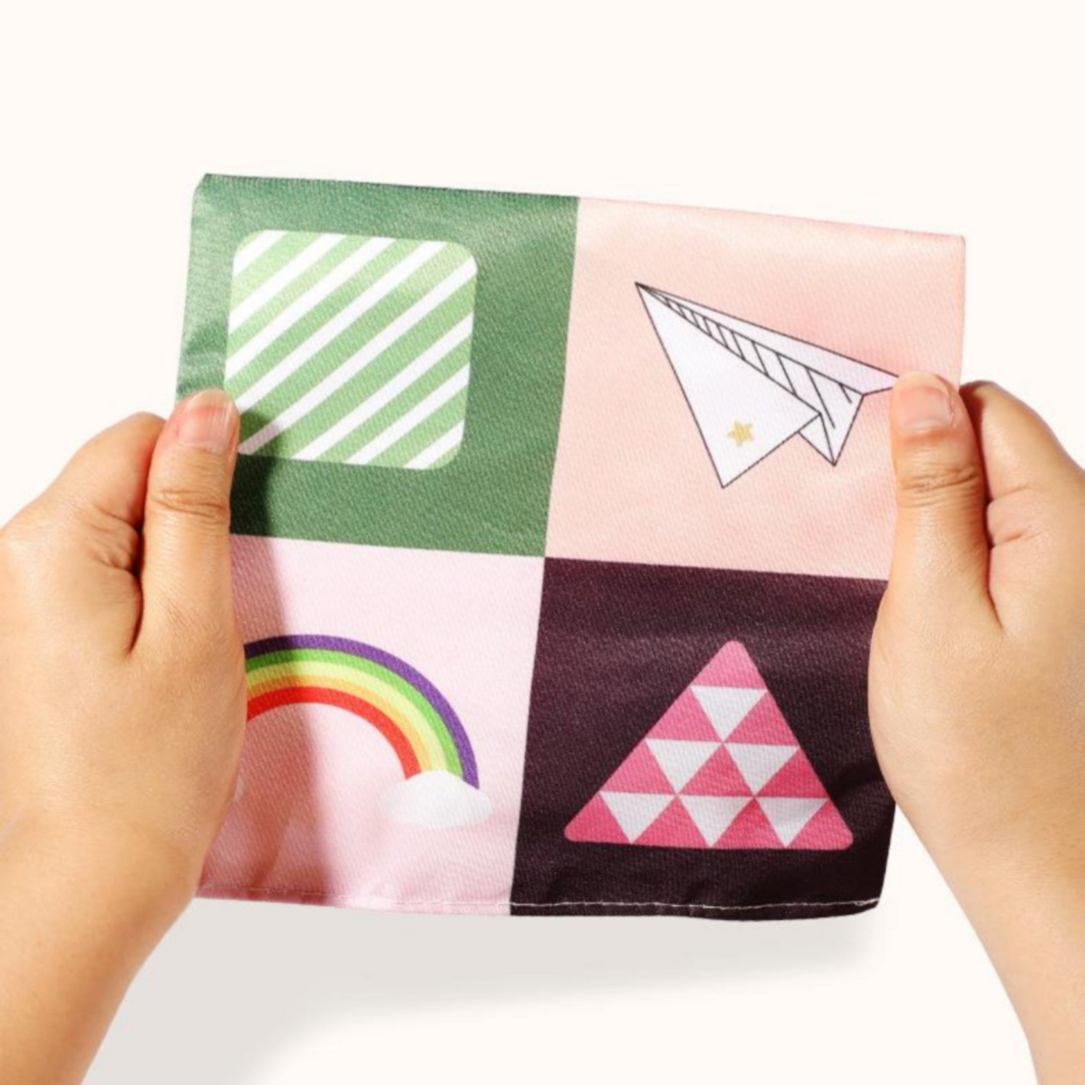 Baby Tissue Box Crinkle Sensory Toys & Rainbow Scarves Set