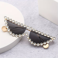 Cat Eye Sunglasses Rhinestone Tinted Party Club Glasses
