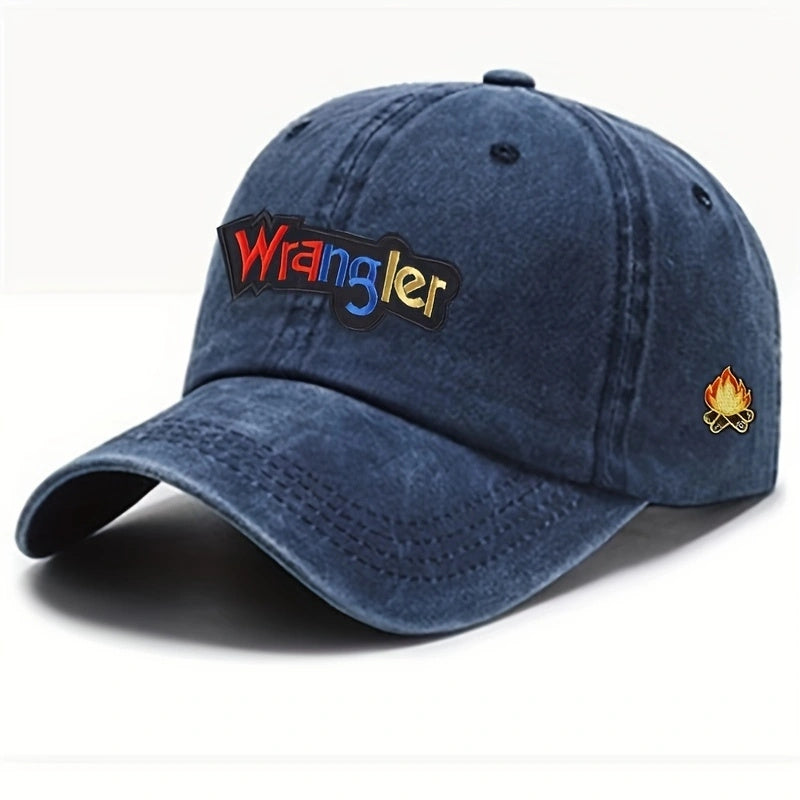 Letter Embroidery Peaked Cap Soft Top Washed Vintage Baseball Cap For Men