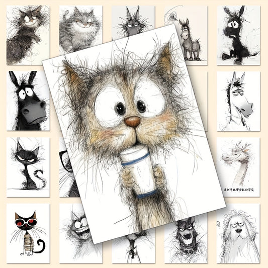 Hand Drawn Slothly Animals Stickers Cute Sketches - Journals, Skateboards