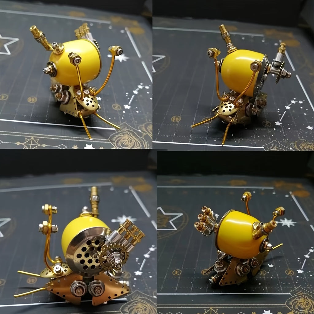 Steampunk Snail Metal Model Kit DIY Assembly Toy 100pcs Orange