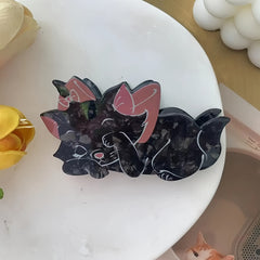 Grey Cat Acetate Hair Claw Clip Women Hair Accessories