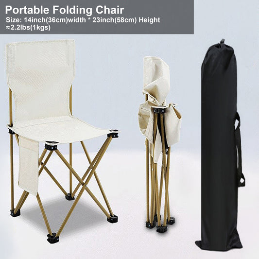 Portable Folding Stool 23 inch Heavy Duty Chair for Gaming Camping Hiking Beach