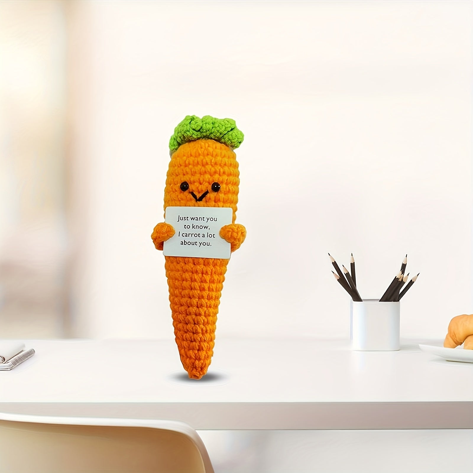 Crochet Carrot Plush Toy Orange Fabric Emotional Support Doll Positive Life Quot