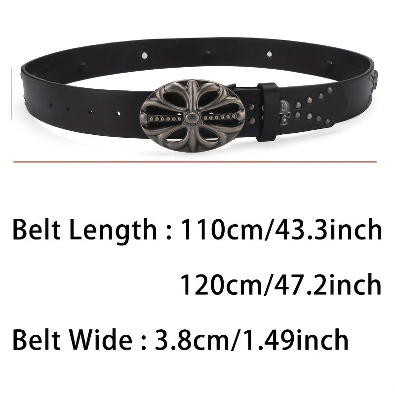 Men's Boho Skeleton Head Buckle Belt