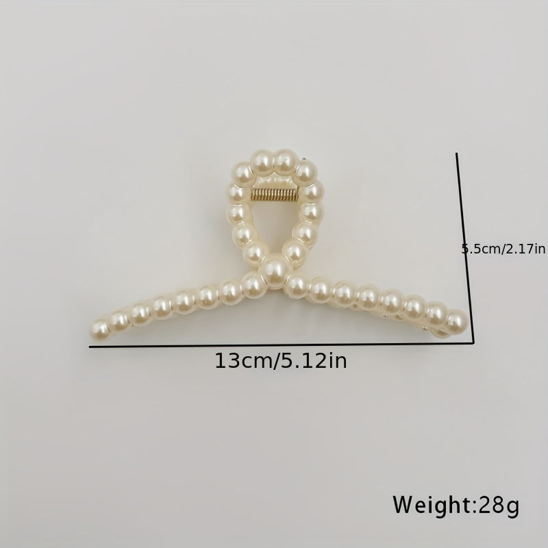 Mermaid Tail Hair Claw Clip Faux Pearl Banana Clip Acrylic Jaw Clamp