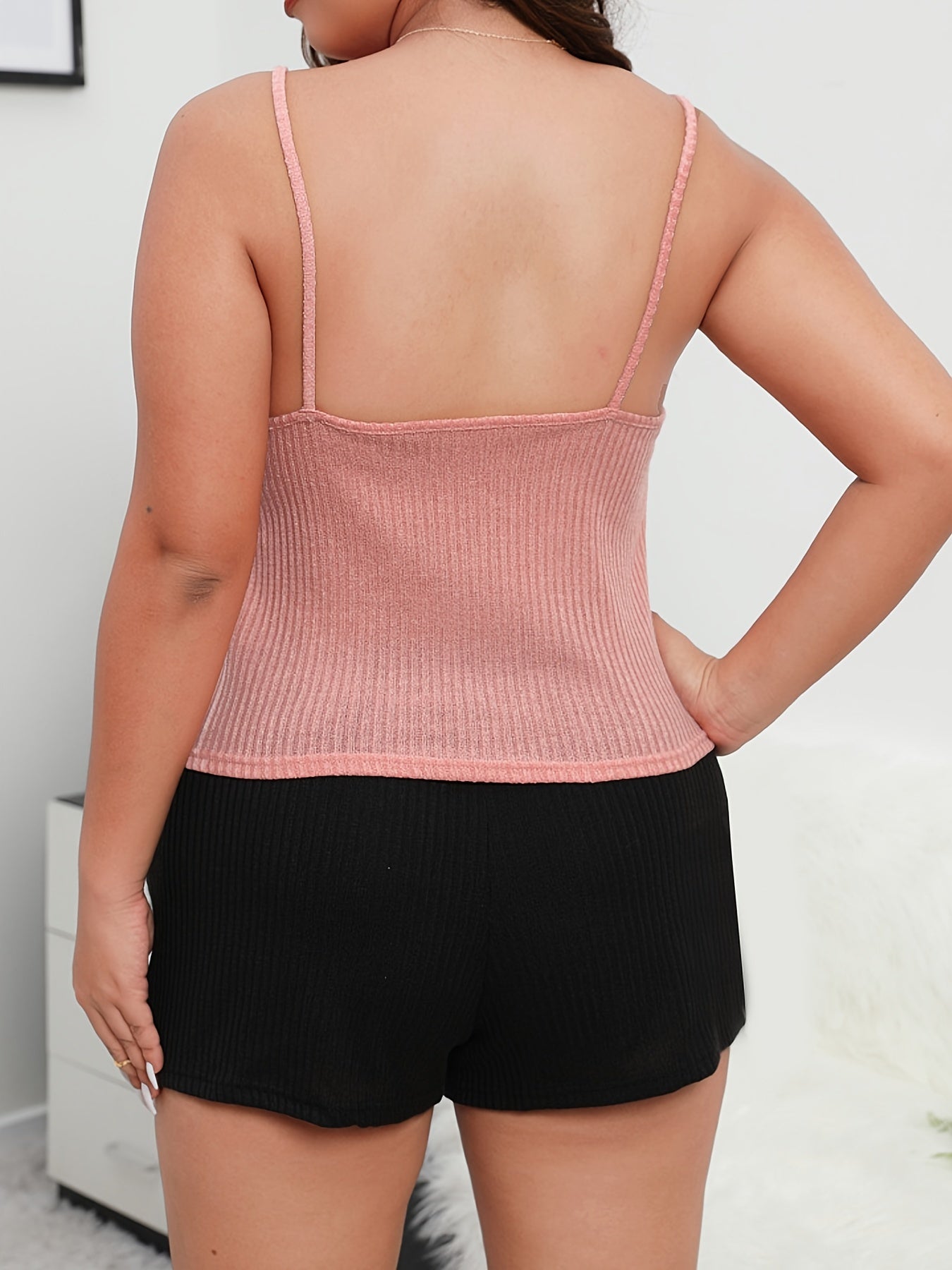  Ribbed Cami Top & Shorts Pajama Set