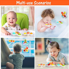 3PCS Suction Cup Fidget Spinner Toys for 1-2 Year Olds